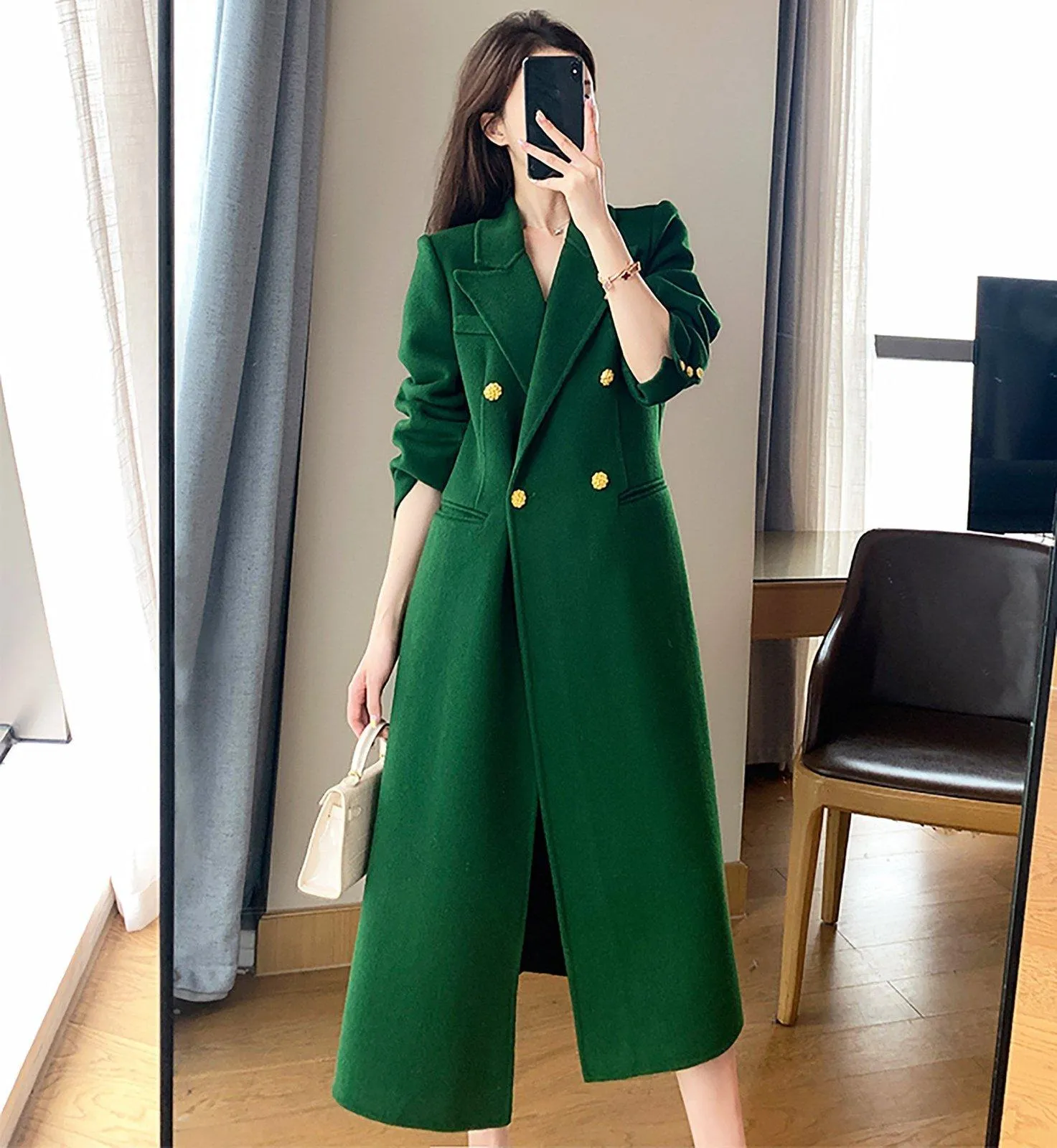 Ella Double Face Wool Long Coat