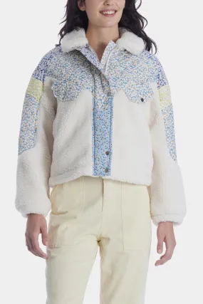 Flower Patch Collared Sherpa Jacket