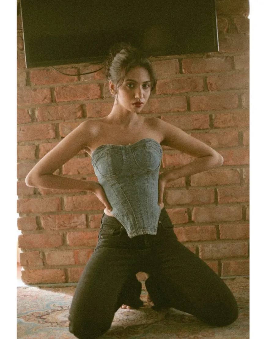 Denim Corset Top