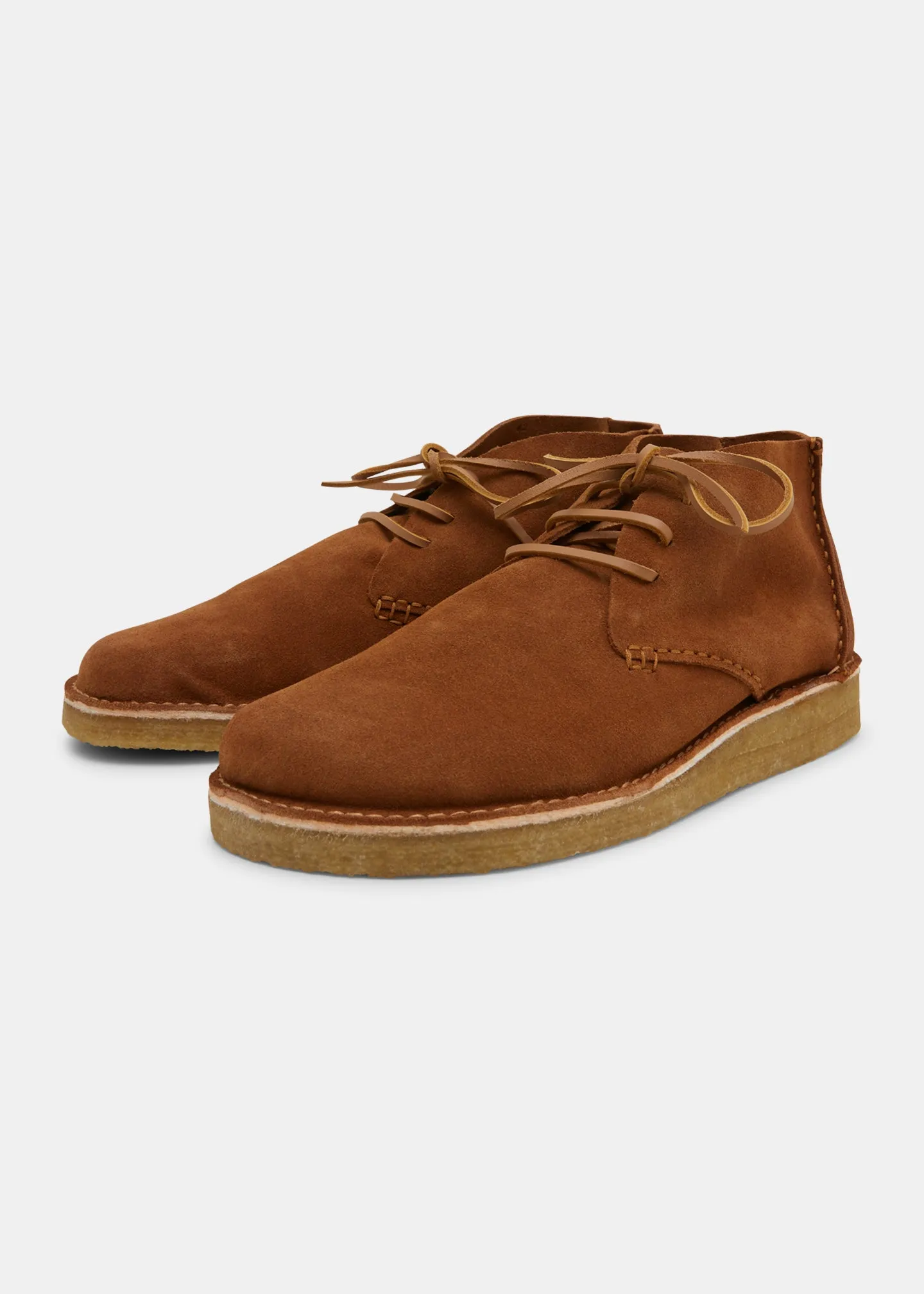 Glenn Suede Boot on Crepe - Cola Brown