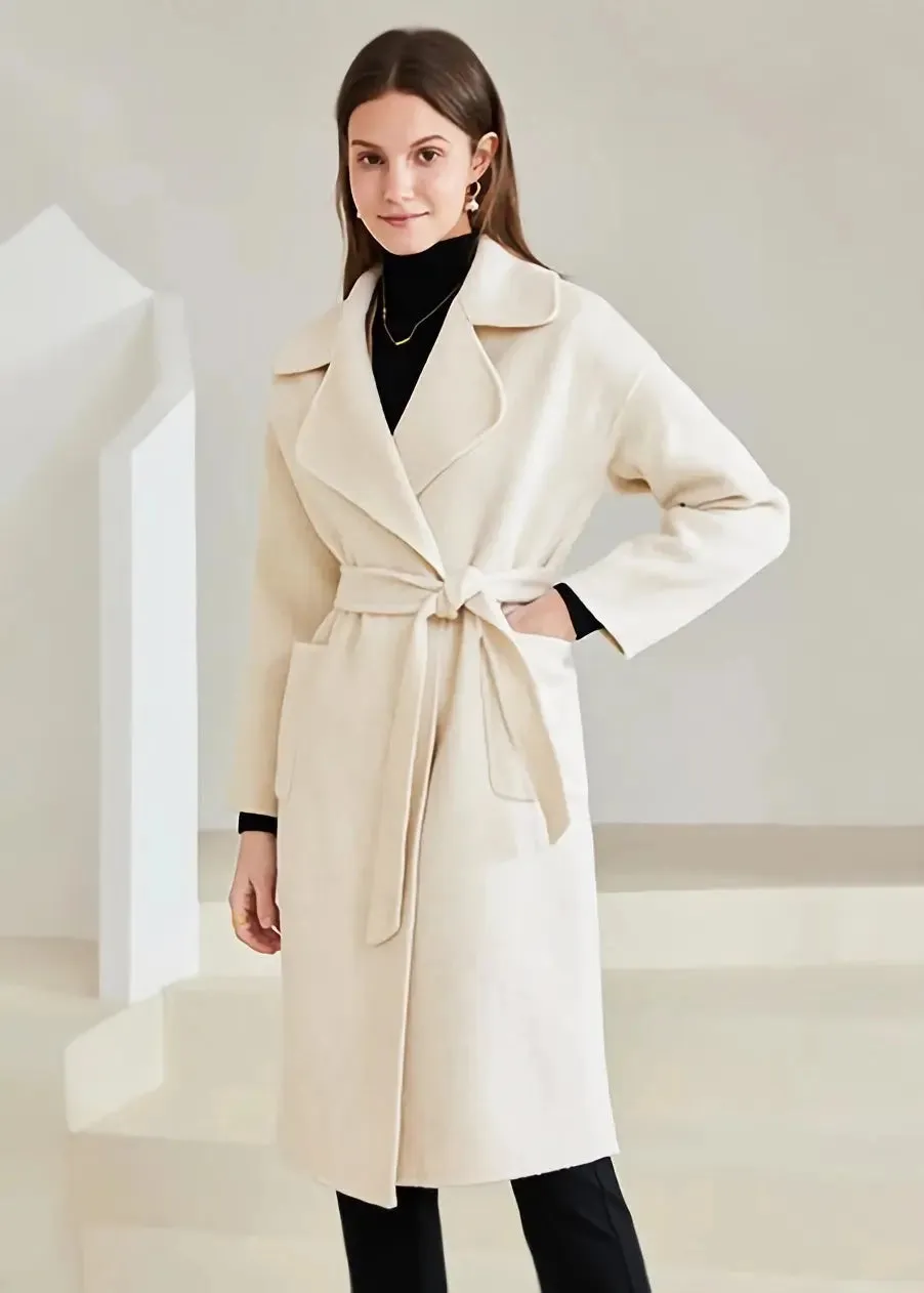 Camille Belted Thigh Length Wool Coat