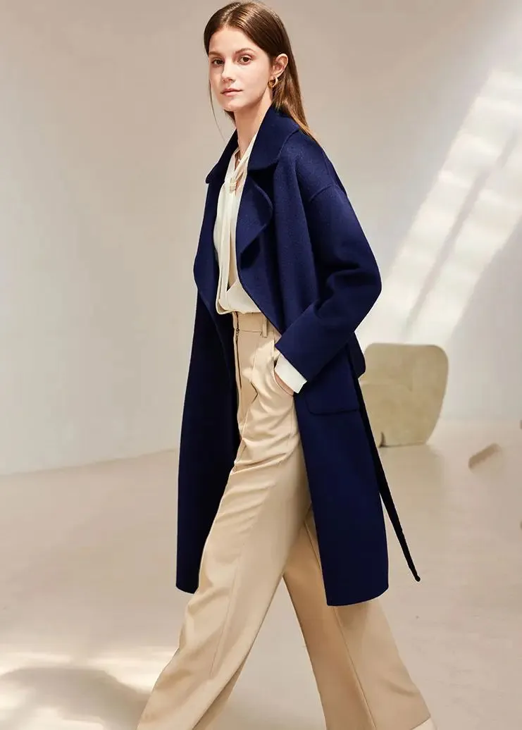 Camille Belted Thigh Length Wool Coat