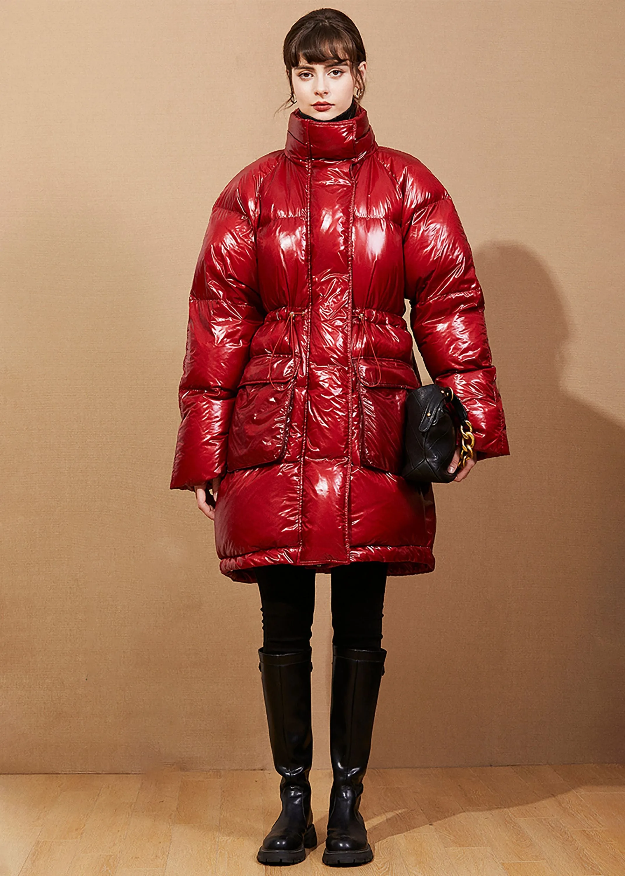 Jasmine Red Down Puffy Coat Warm Winter Coat