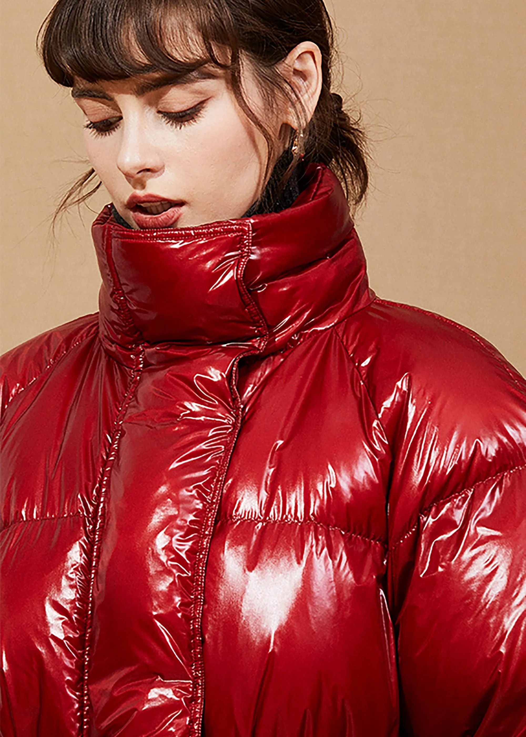 Jasmine Red Down Puffy Coat Warm Winter Coat