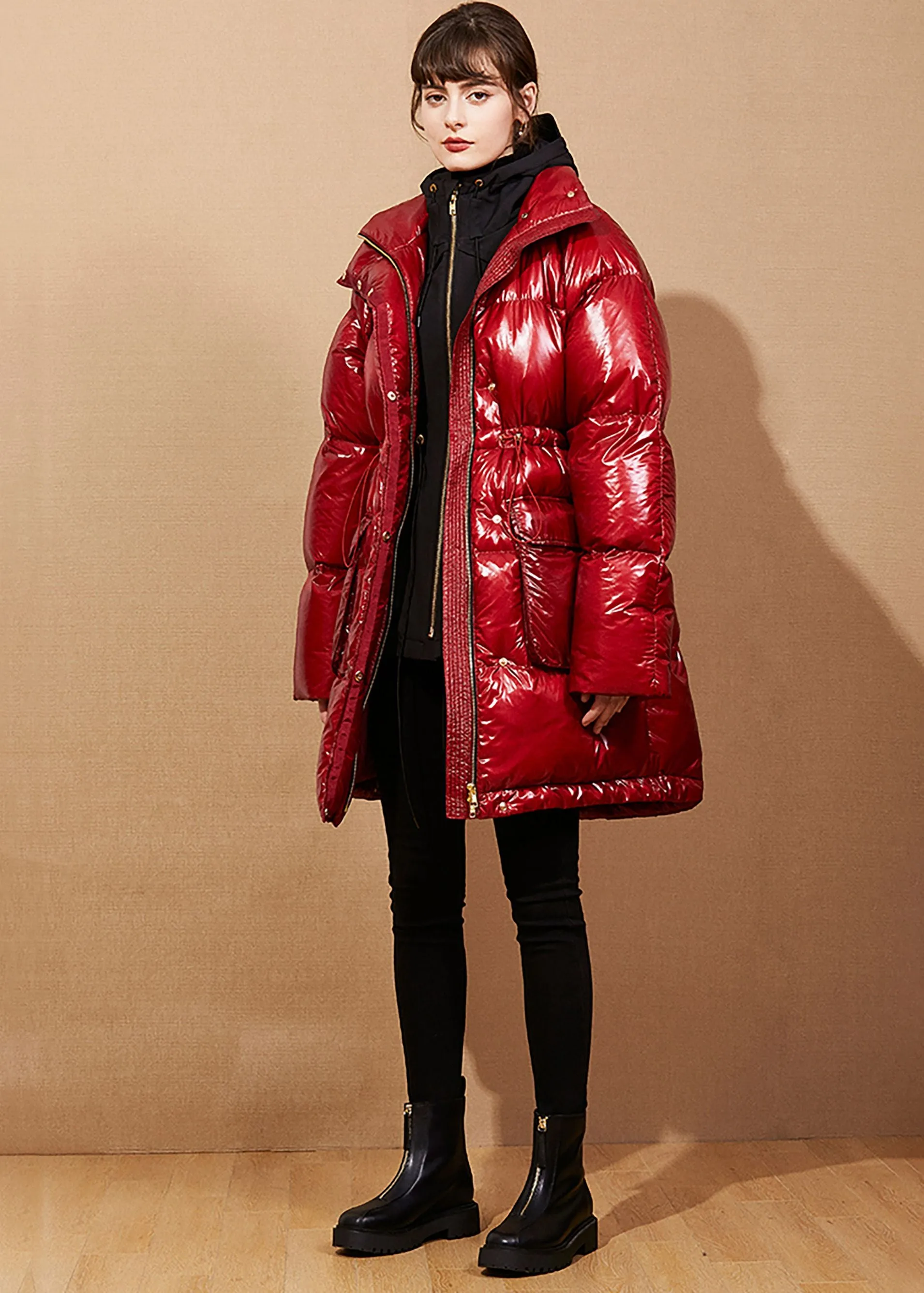 Jasmine Red Down Puffy Coat Warm Winter Coat