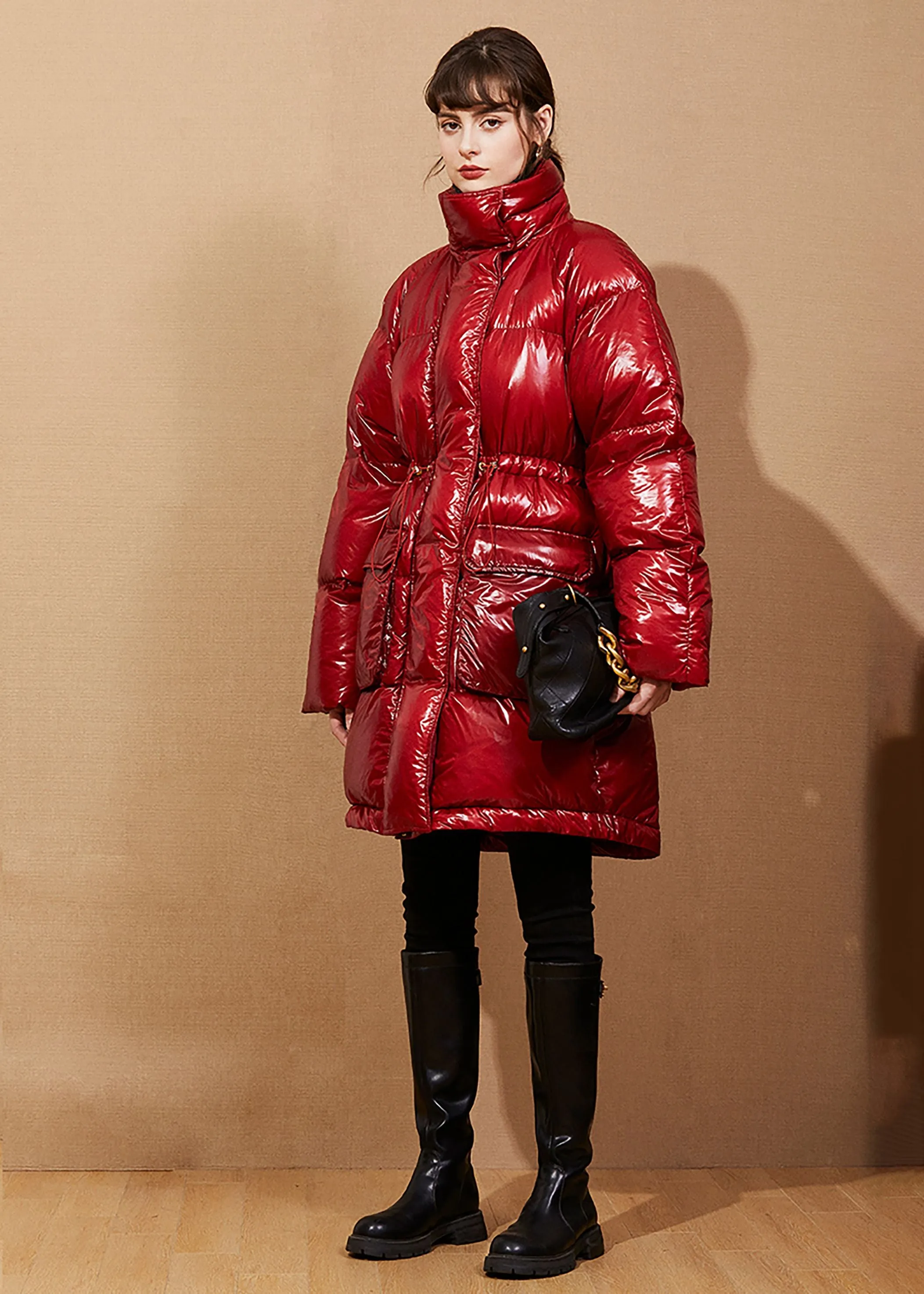 Jasmine Red Down Puffy Coat Warm Winter Coat