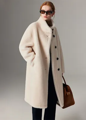 Hazel Wool Fur Single Breasted Teddy Coat