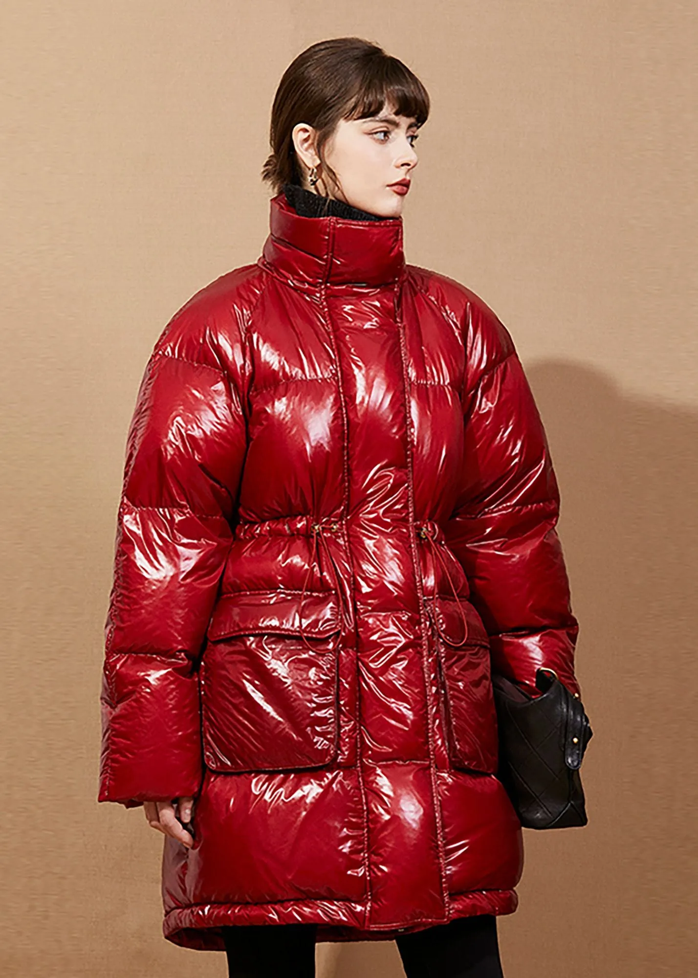 Jasmine Red Down Puffy Coat Warm Winter Coat