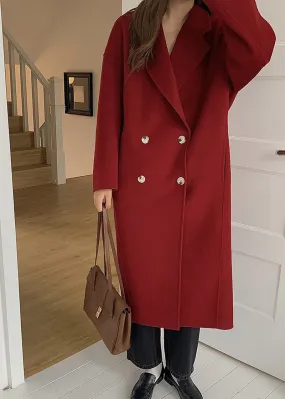 Helena Double Breasted Long Wool Coat