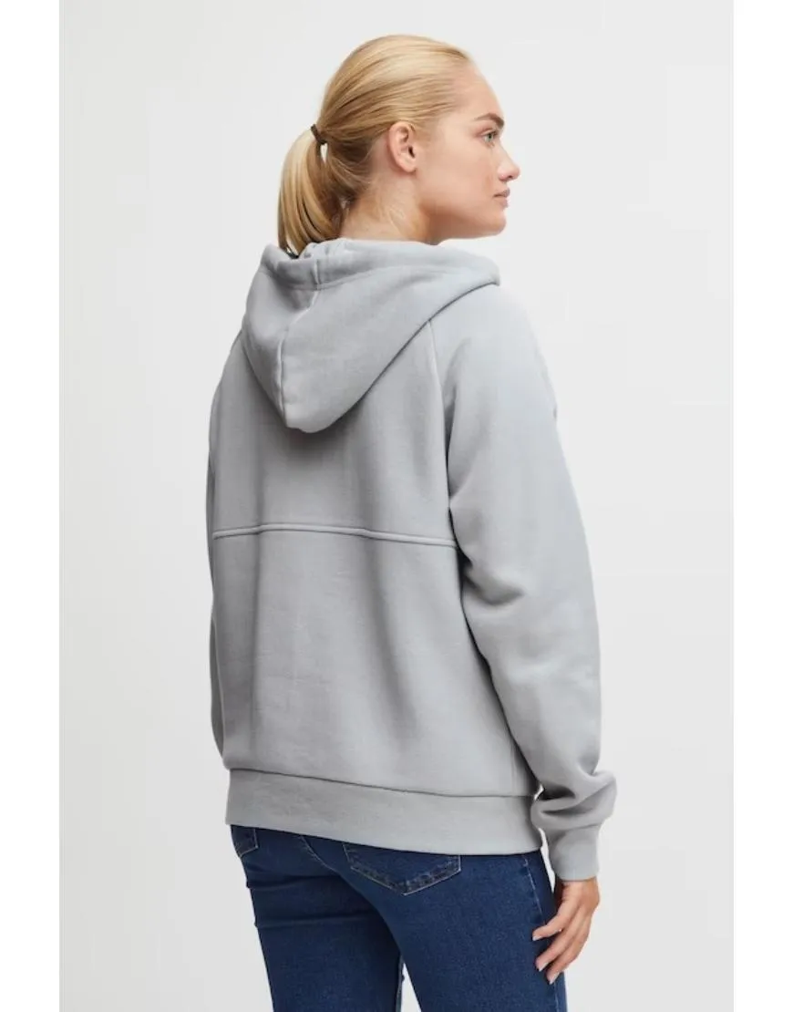 Zip Up Hoodie Fleece-Pale Grey