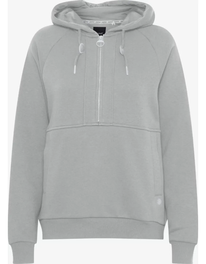 Zip Up Hoodie Fleece-Pale Grey