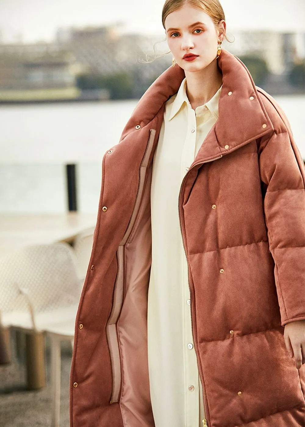 Talia Pink Long Down Puffer Coat