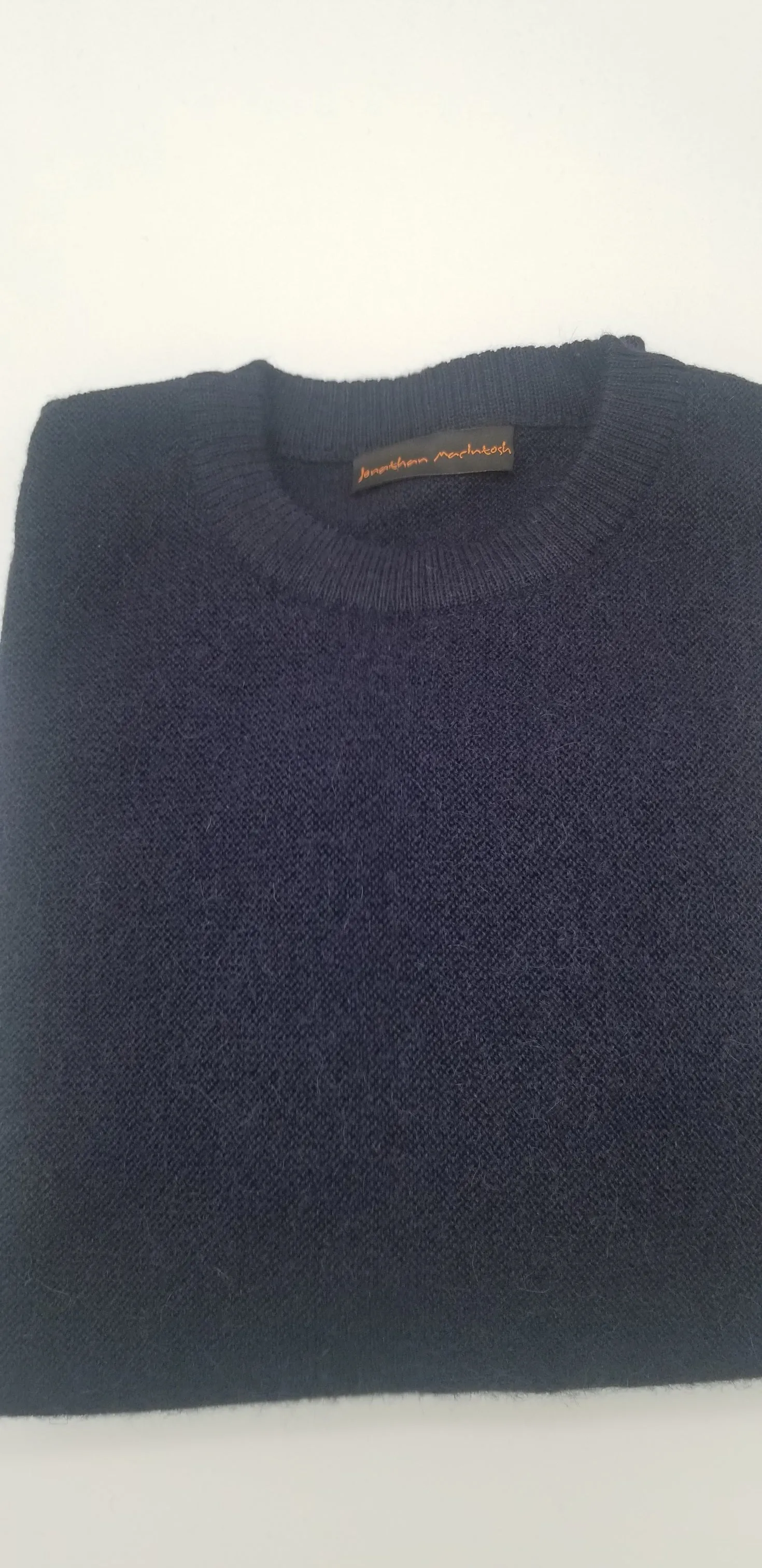 Jonathan MacIntosh Crew Neck Alpaca Sweater PS277 Navy