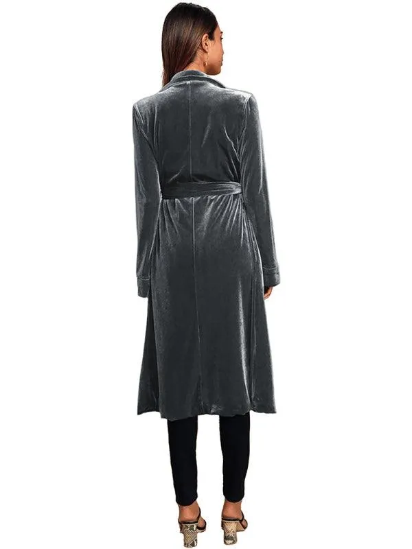 Velvet Long Blazer Women Coat