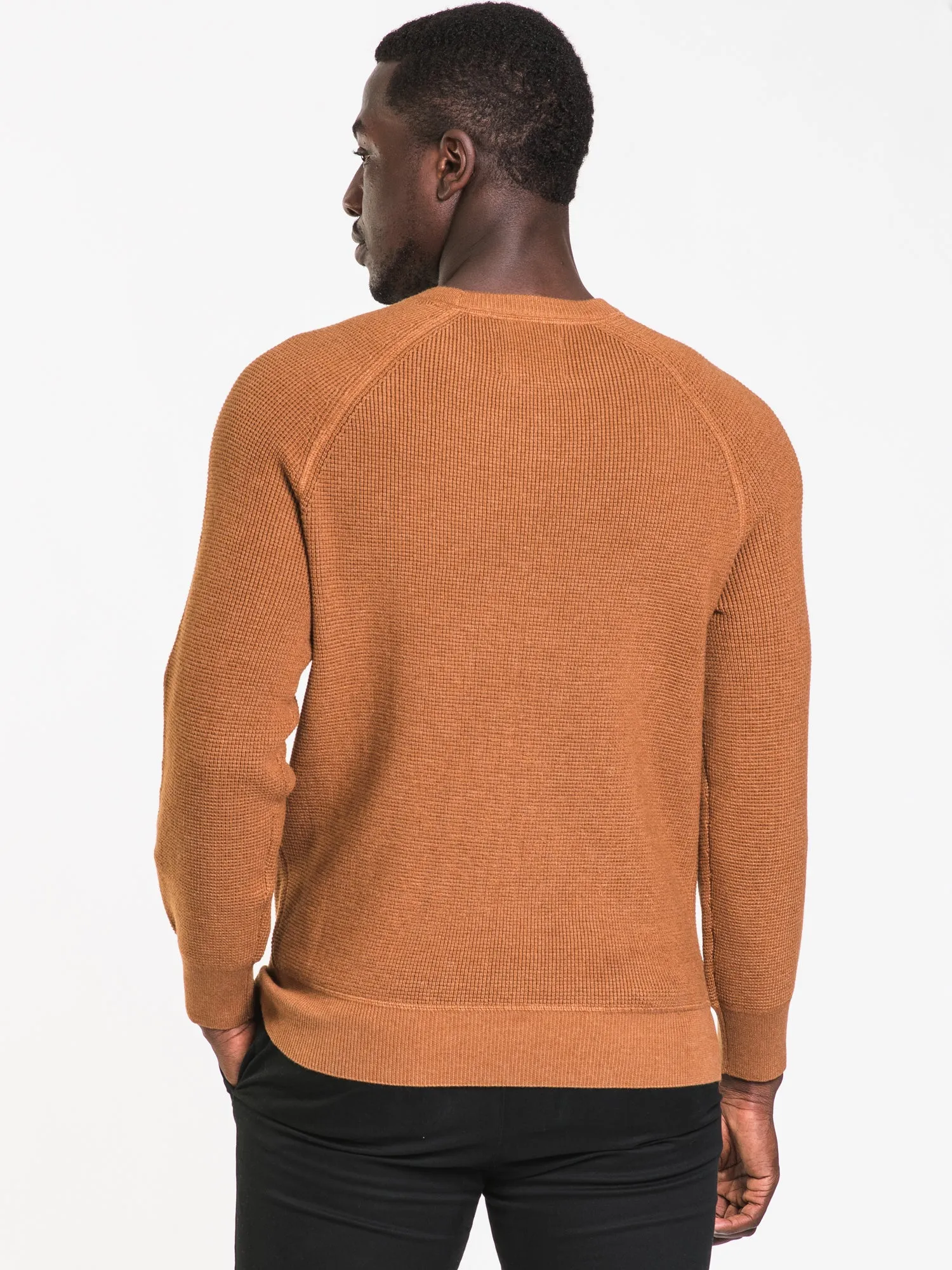 KOLBY WAFFLE RAGLAN CREWNECK - CLEARANCE