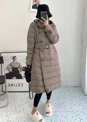 Laura Double Breasted Hooded Down Puffer Coat