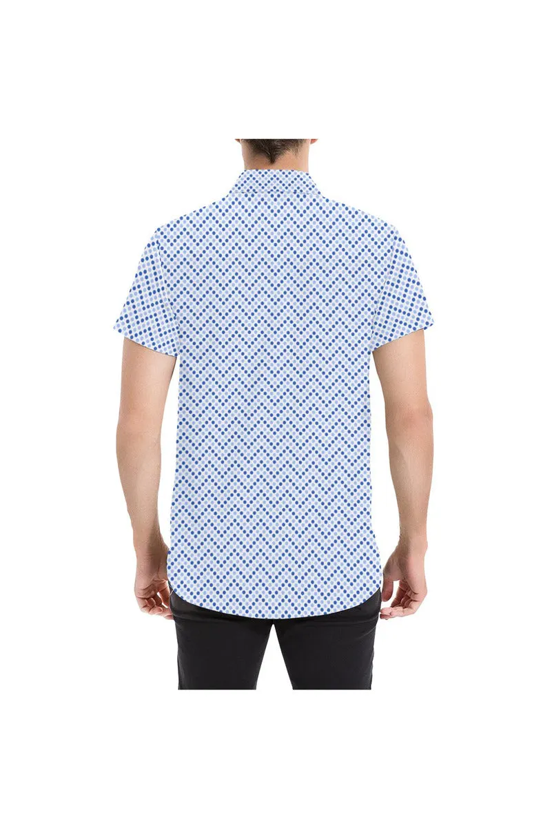 Zig Zag Dots Men's All Over Print Short Sleeve Shirt (Model T53)