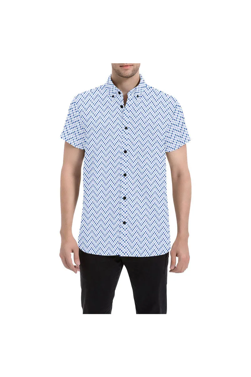 Zig Zag Dots Men's All Over Print Short Sleeve Shirt (Model T53)