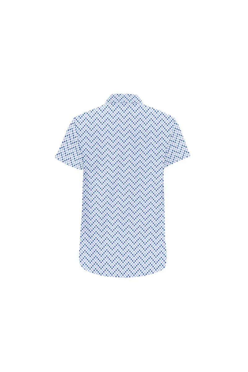 Zig Zag Dots Men's All Over Print Short Sleeve Shirt (Model T53)