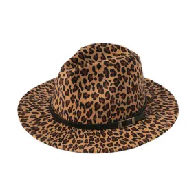 Leopard Print Fedora Hat