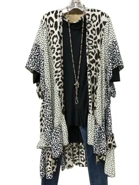 Leopard Print Long Sleeve Plus Size Coat for Women - Comfort and Durability for Spring and Fall Casual Wear