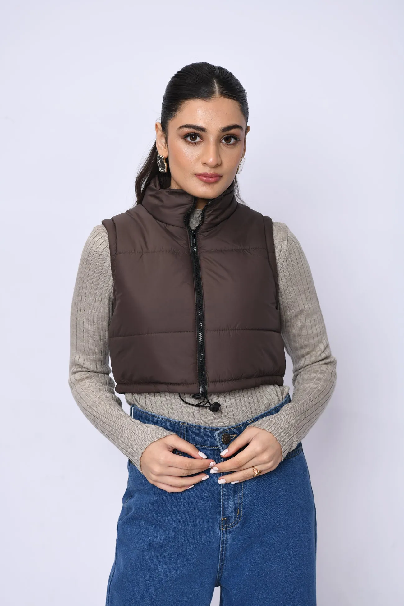 CROPPED PUFFER GILET