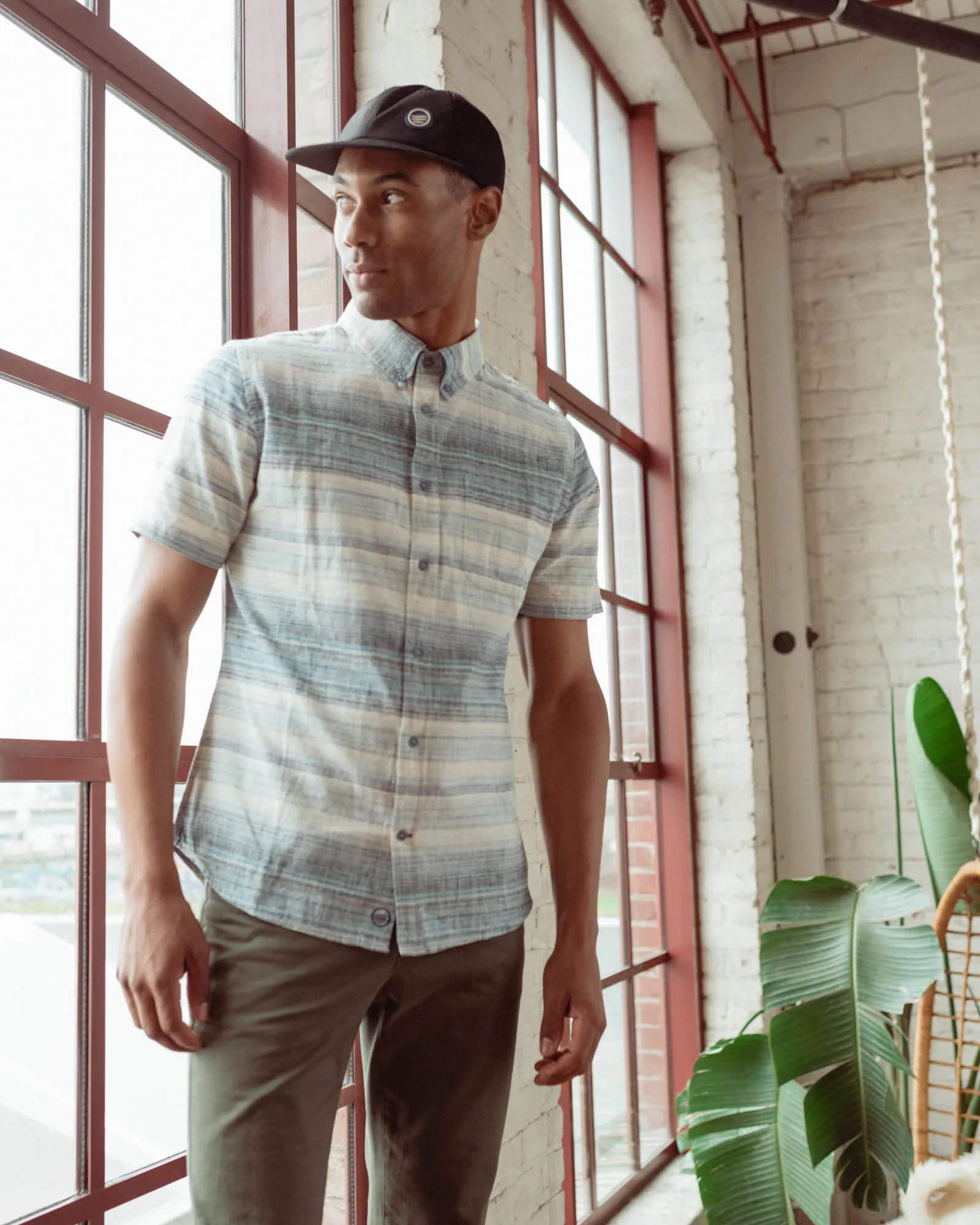 SoftHemp Chambray Short-Sleeve Button Down