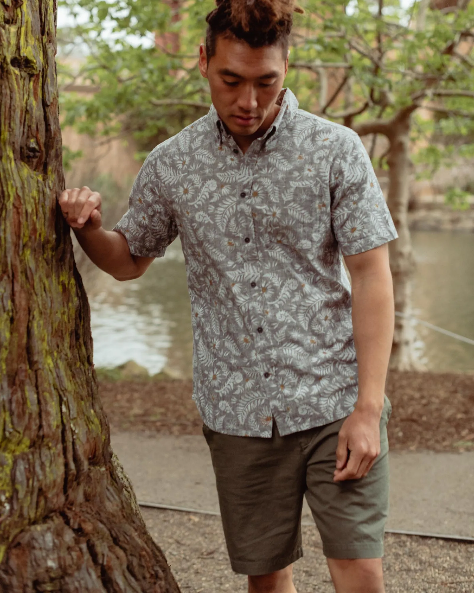 SoftHemp Chambray Short-Sleeve Button Down