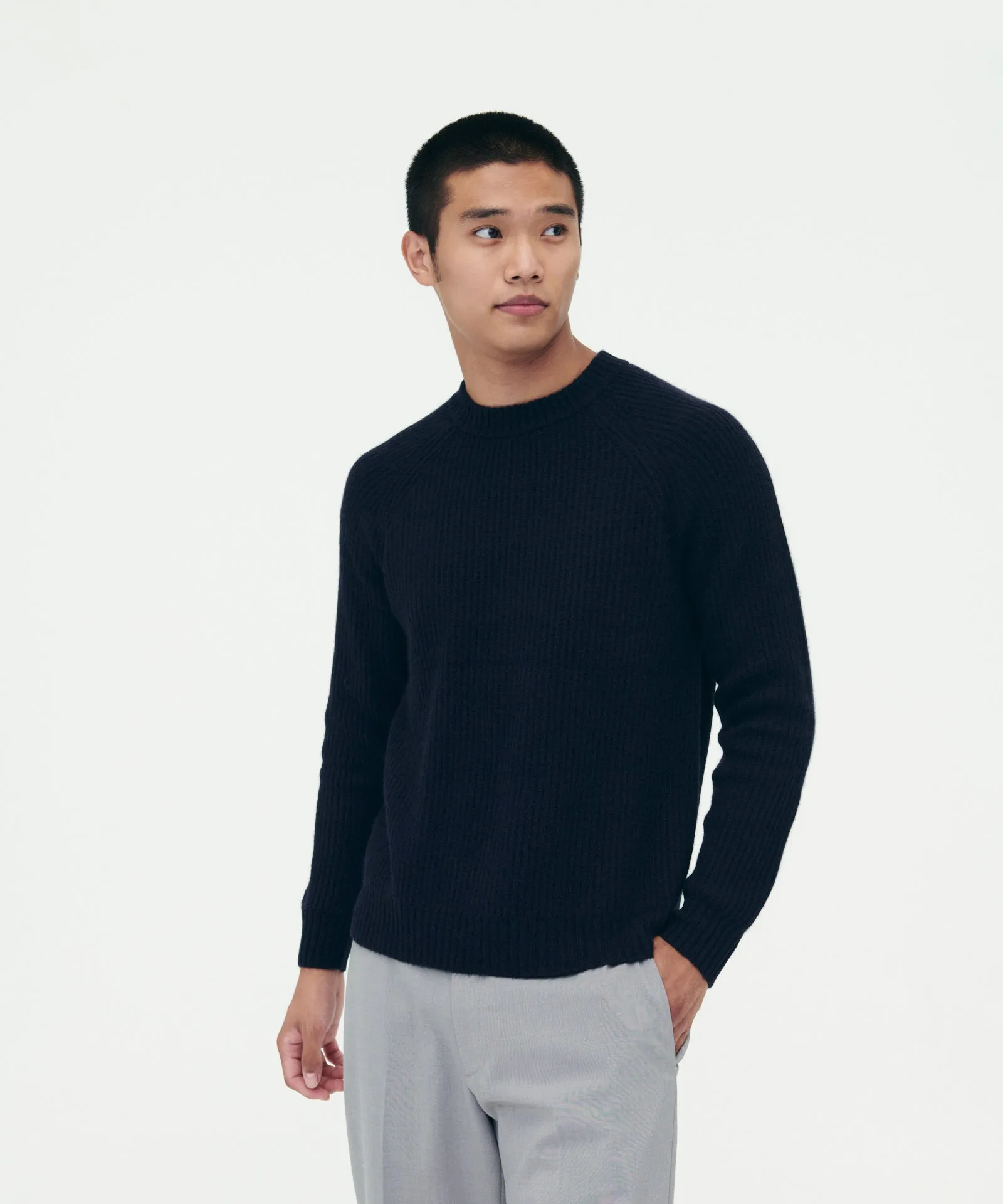 Luxe Cashmere Fisherman Crewneck Sweater