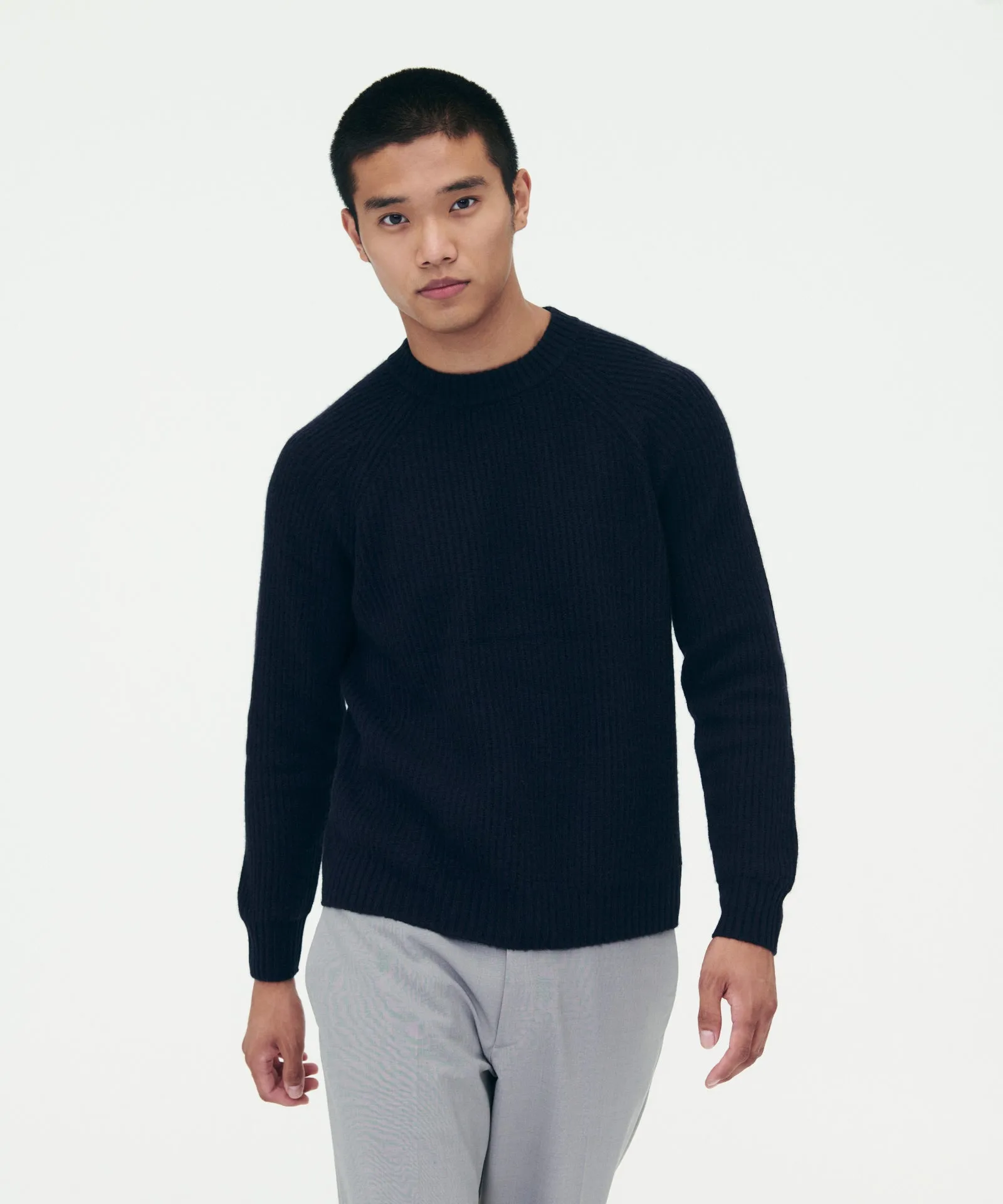 Luxe Cashmere Fisherman Crewneck Sweater