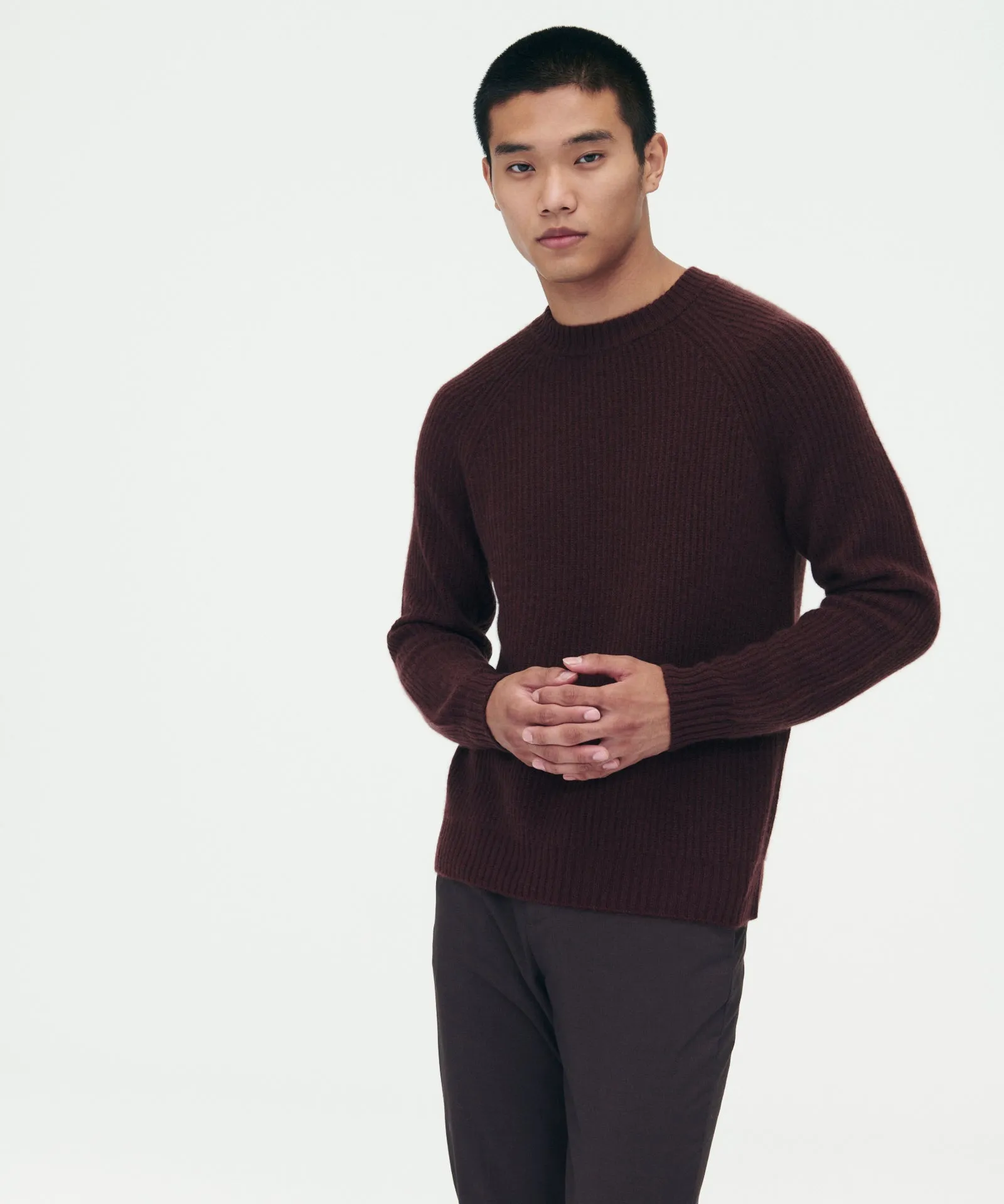 Luxe Cashmere Fisherman Crewneck Sweater