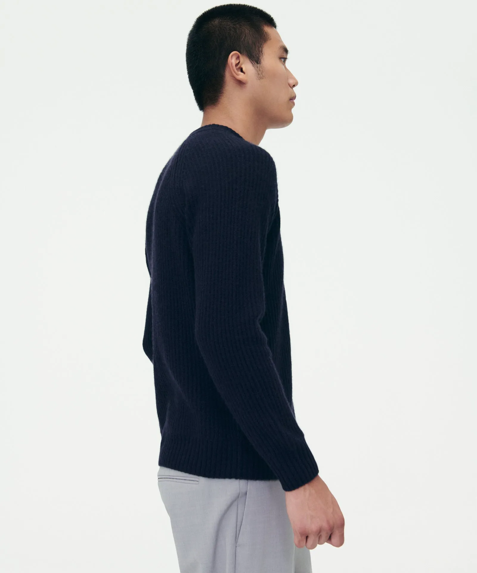 Luxe Cashmere Fisherman Crewneck Sweater