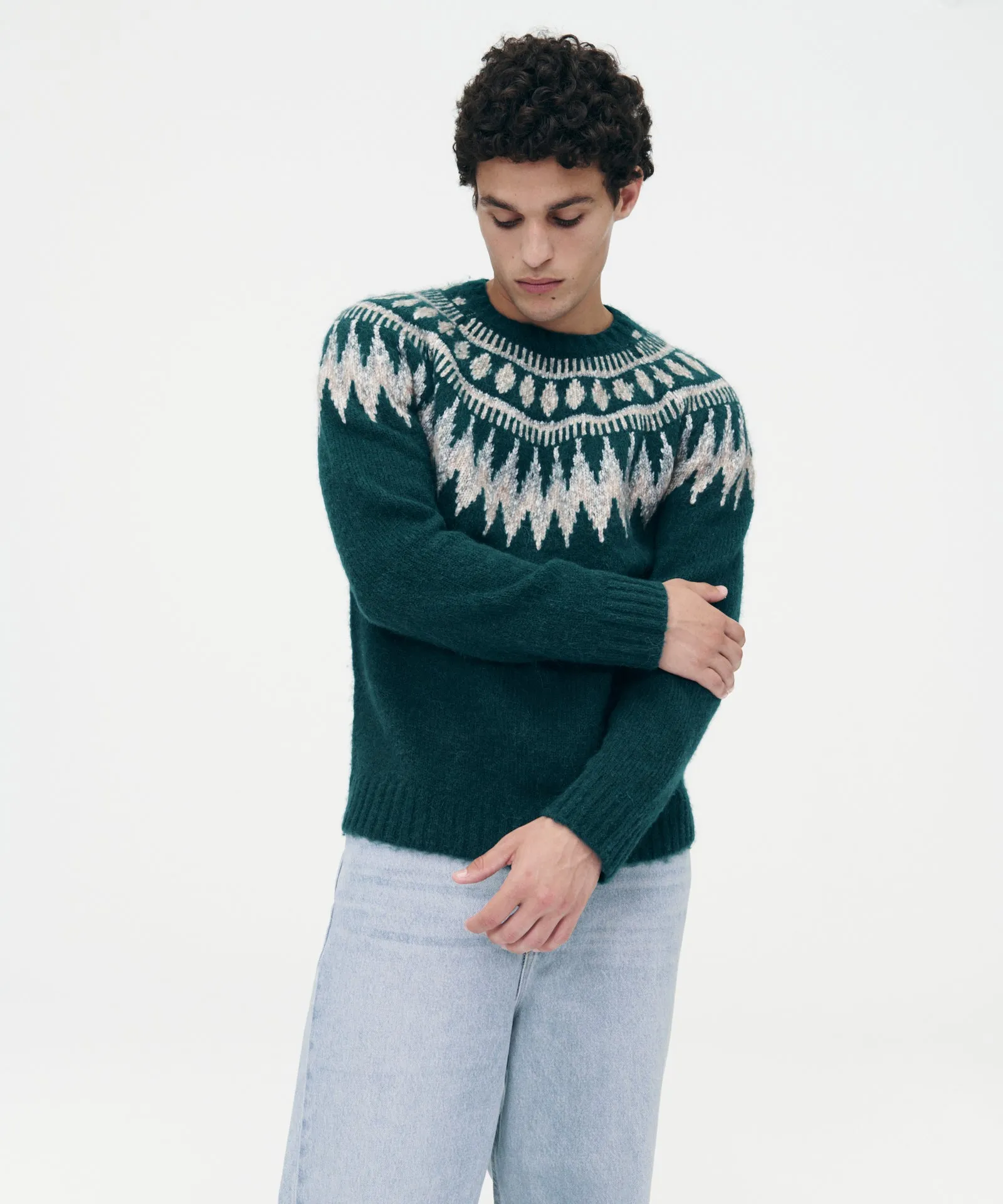 Luxe Merino Fair Isle Crewneck Sweater