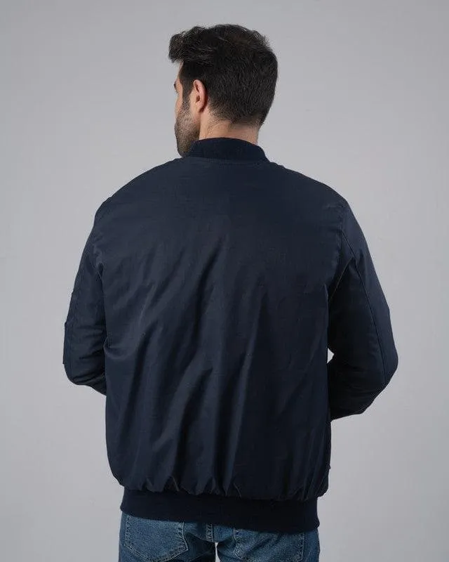 REVERSIBLE BOMBER JACKET - NAVY