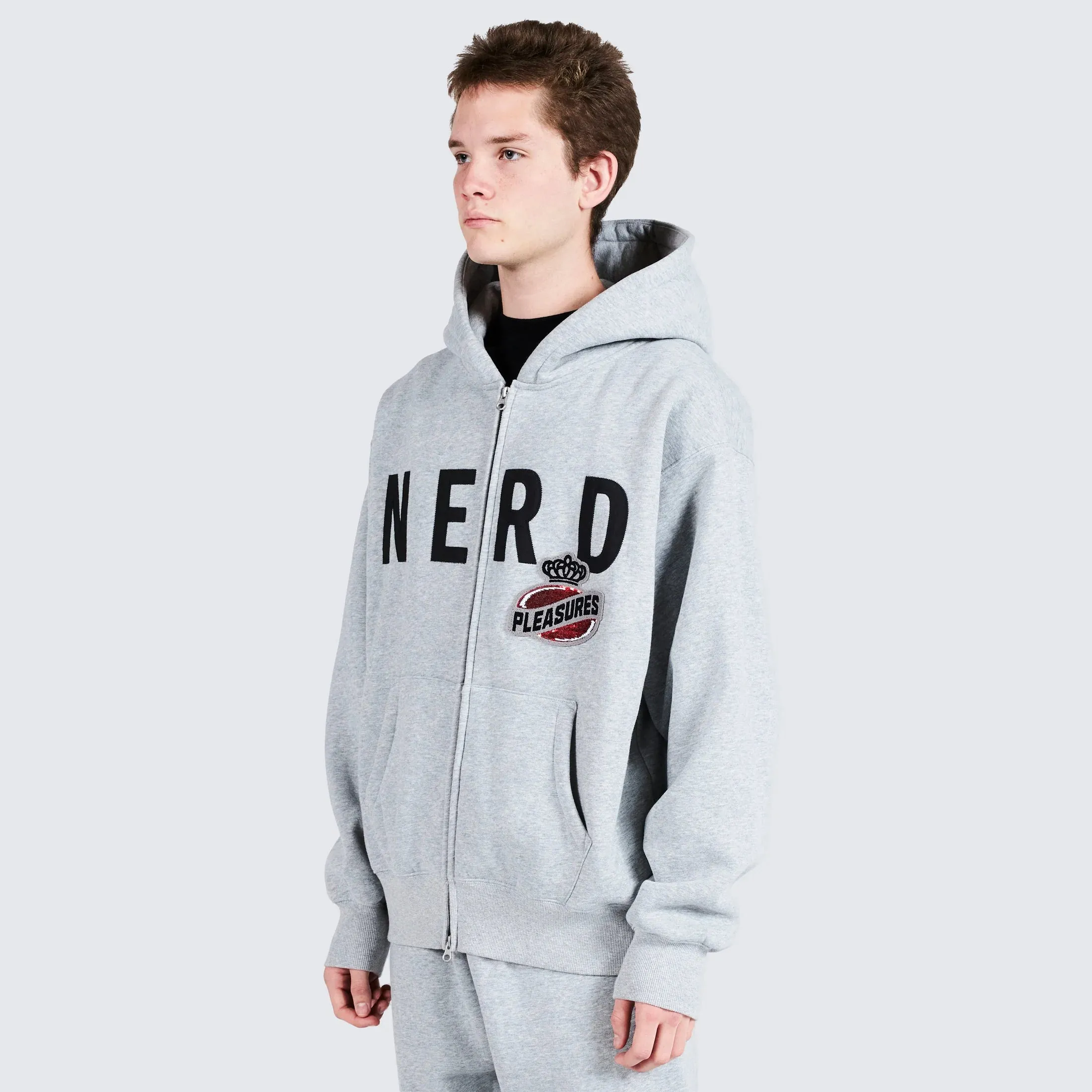 PLEASURES NERD ZIP UP HOODIE