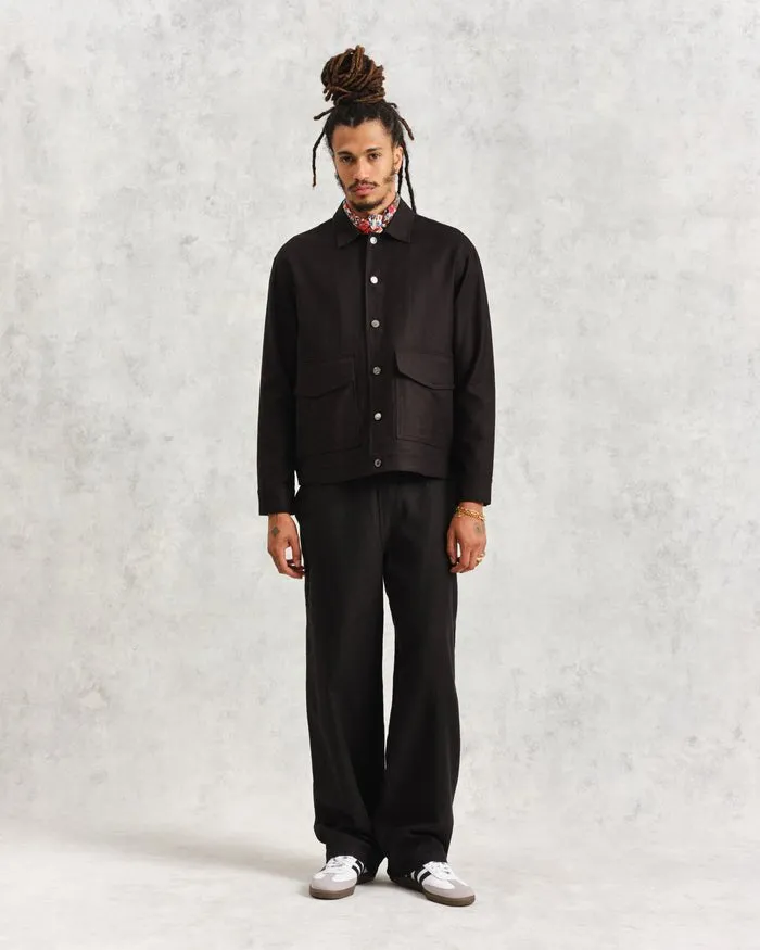 Wax L. MITFORD JACKET LINEN/COTTON BLACK