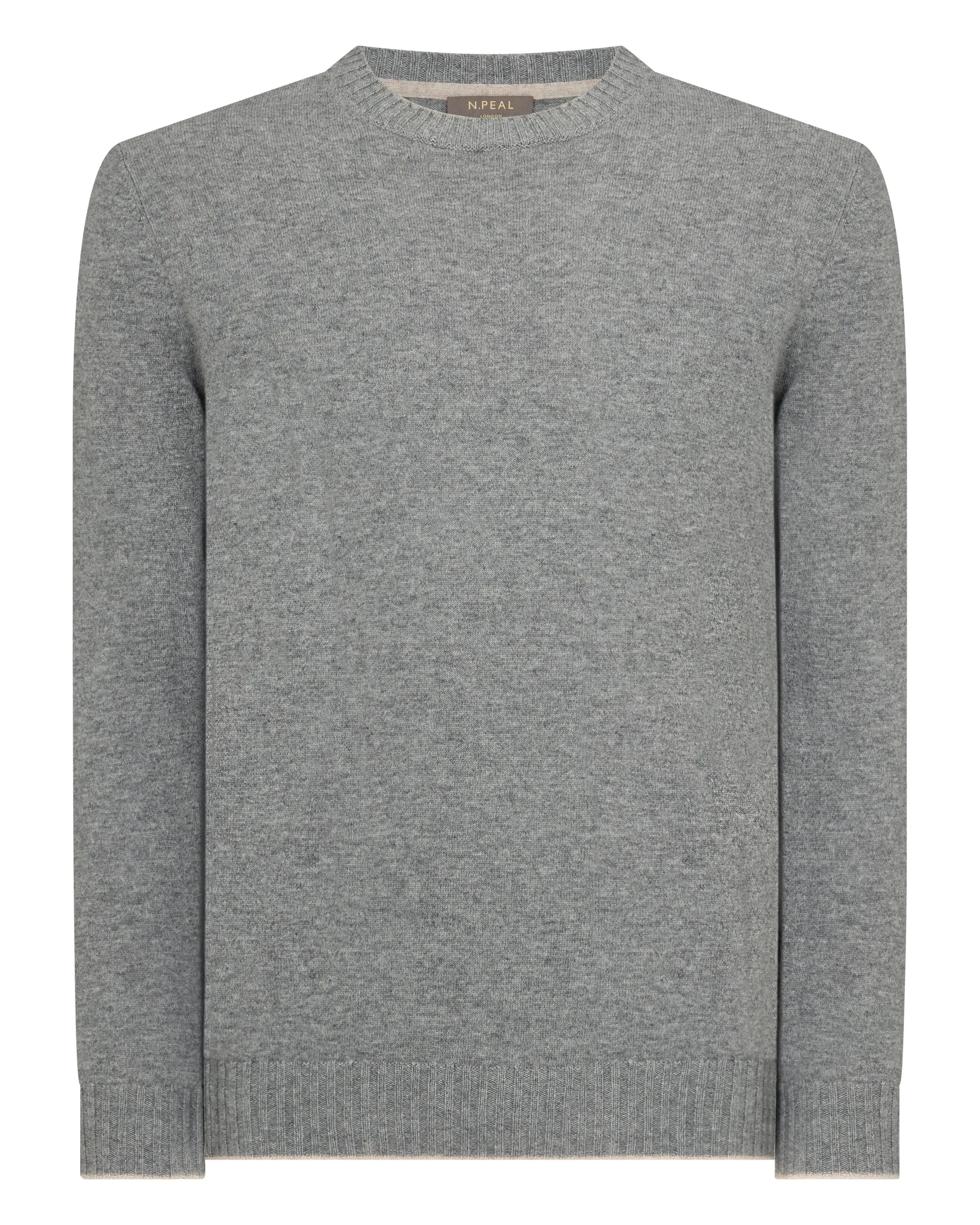 Men's Shoreditch Round Neck Cashmere Jumper Flannel Grey