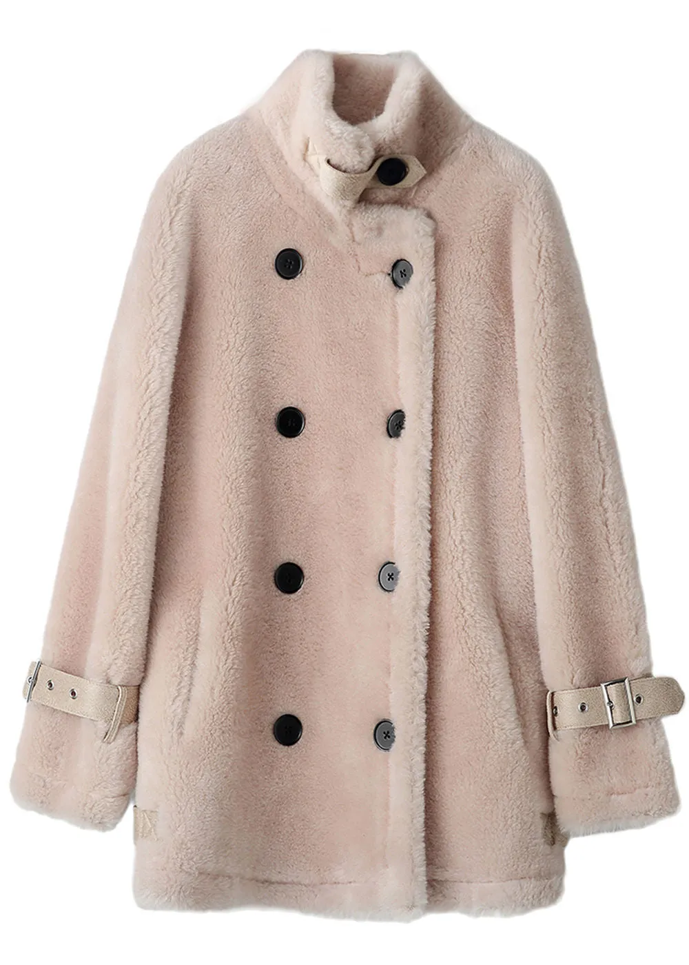 Serena Double Breasted High Pile Wool Fleece Coat