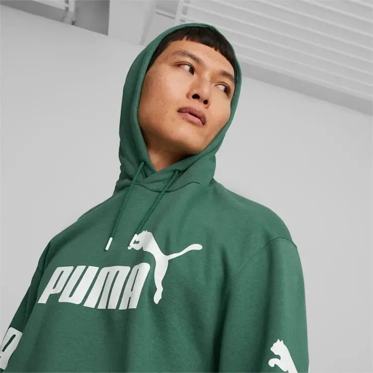 PUMA MEN'S POWER COLOURBLOCK GREEN HOODIE