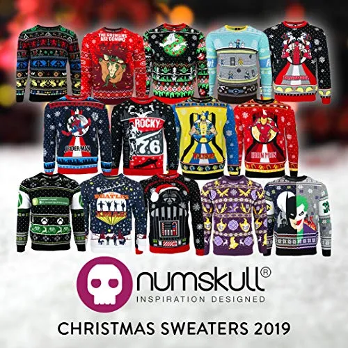 Numskull Unisex Official Nintendo Super Mario Knitted Christmas Jumper for Men or Women - Ugly Novelty Sweater Gift