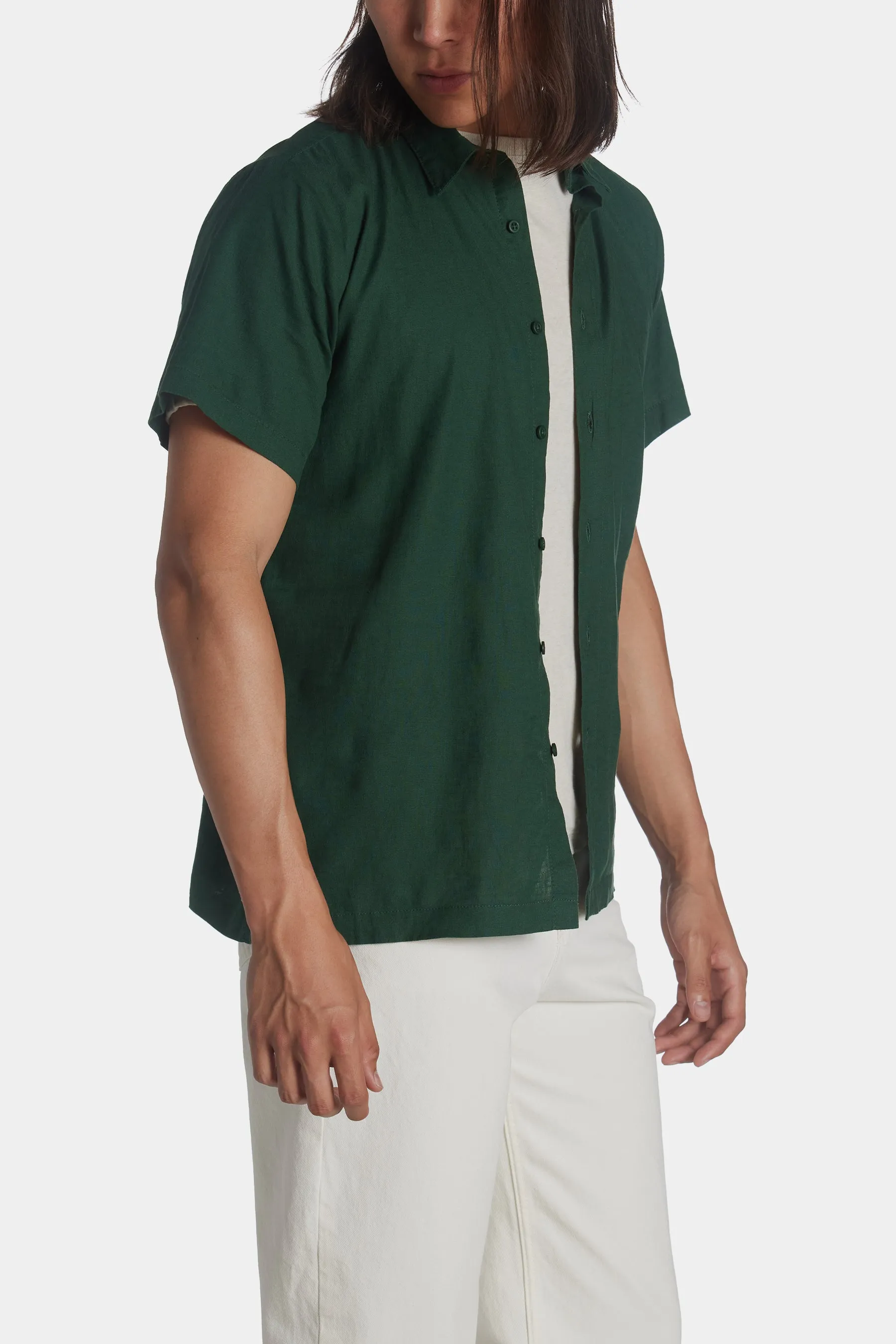 Stretch Linen Short Sleeve Shirt