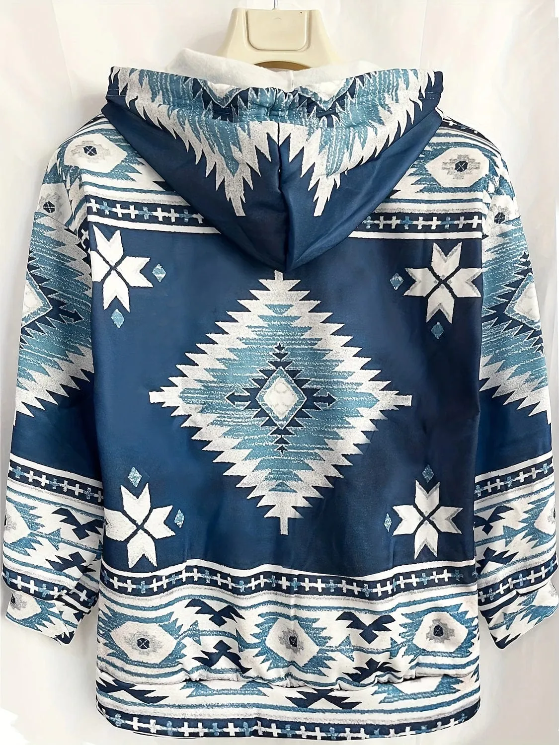 Geometric Tribal Aztecs Zip Up Hoodie Sweatshirt for Women