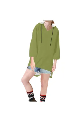 Pepper Stem Step Hem Tunic Hoodie for Women (Model H25)