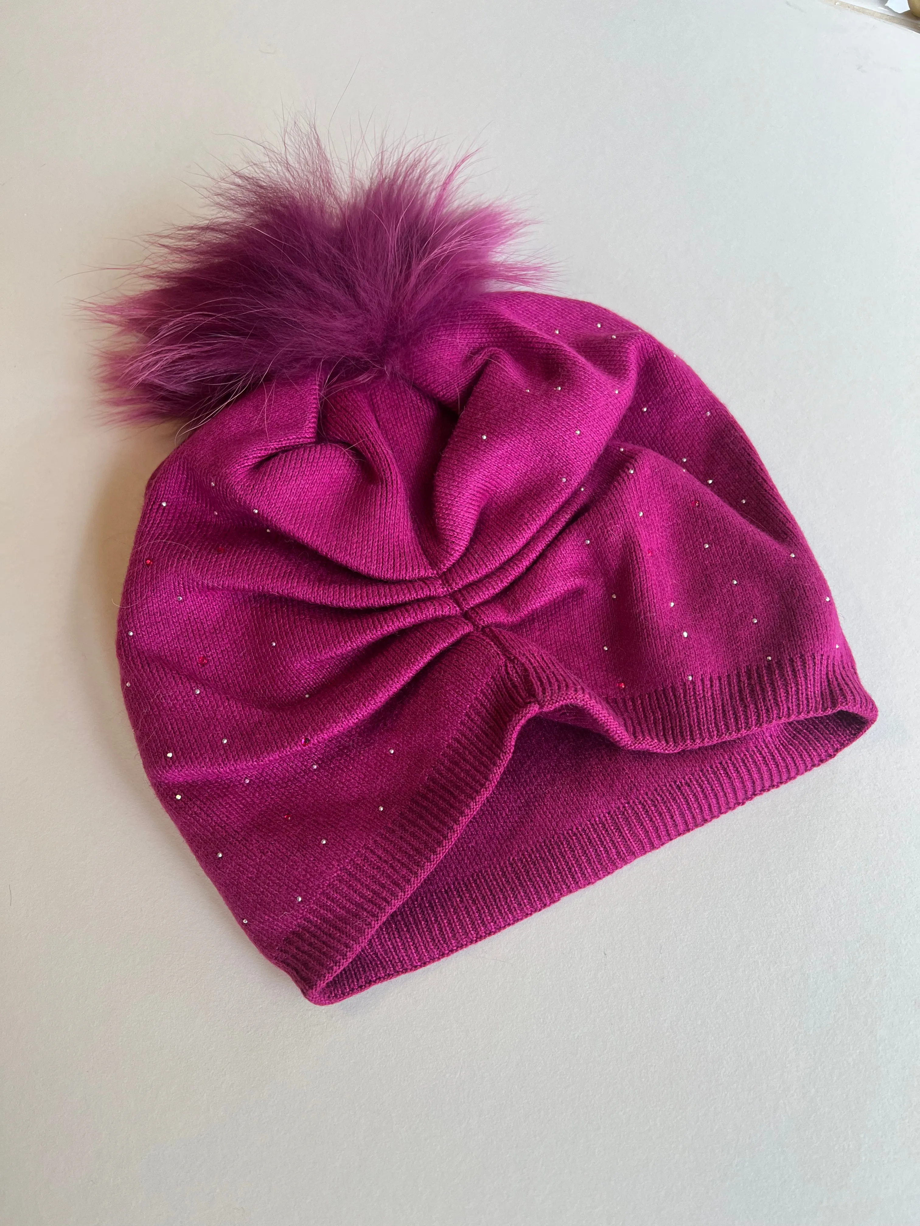 Pink Italian Toque | Tiny Crystals