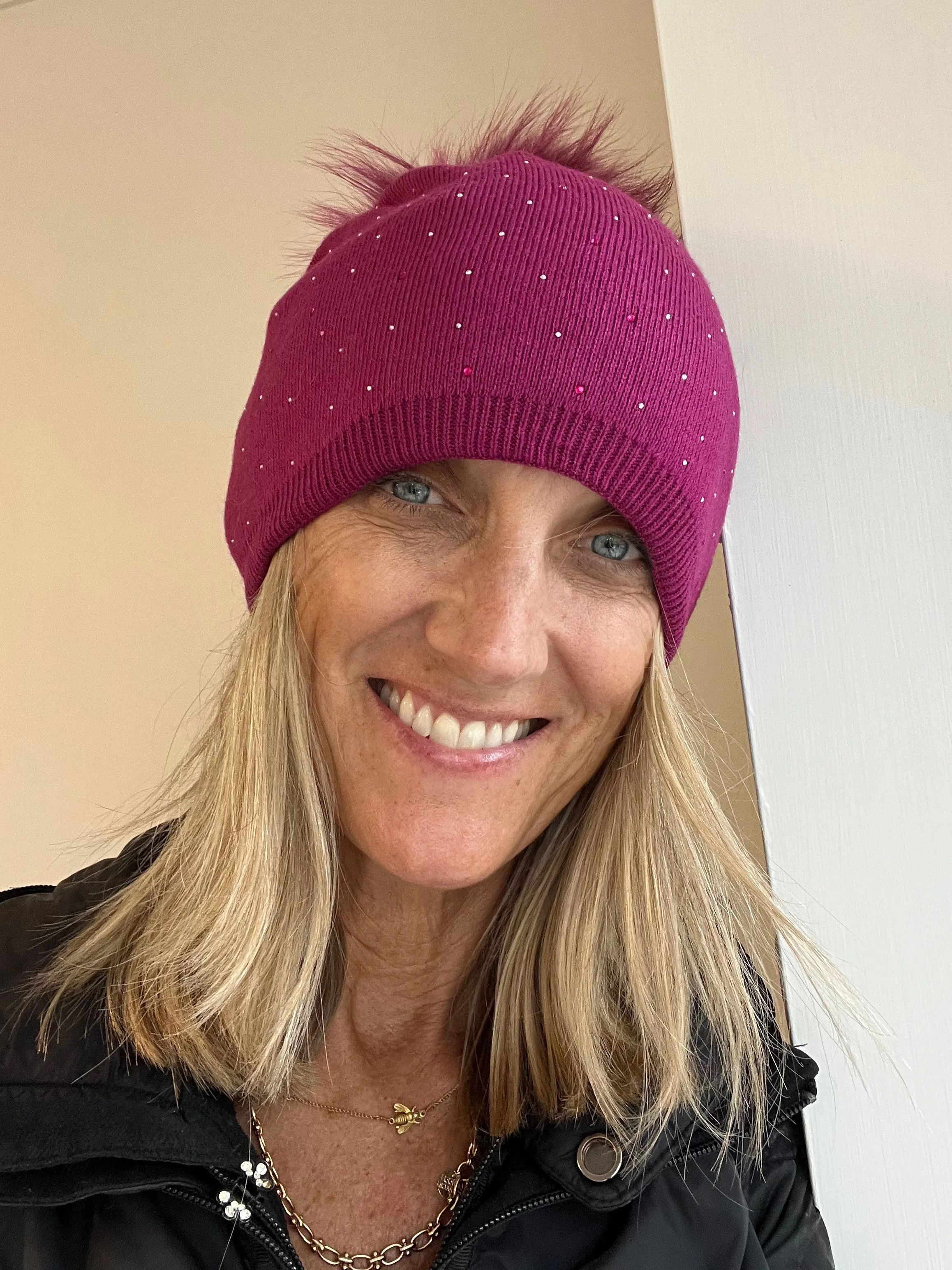 Pink Italian Toque | Tiny Crystals