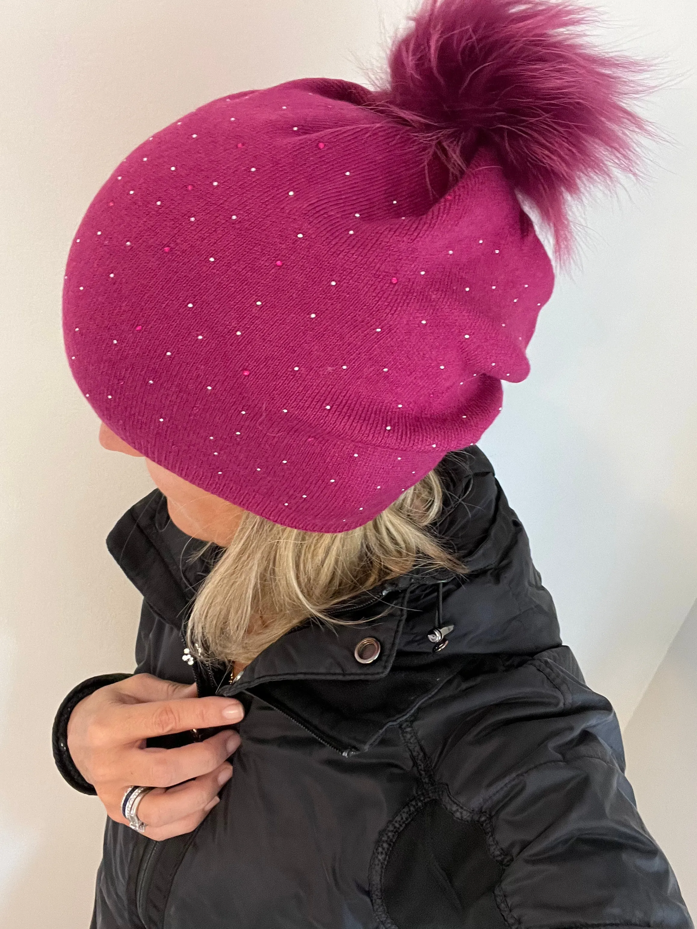 Pink Italian Toque | Tiny Crystals