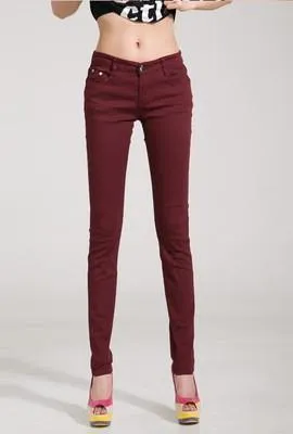 Maroon Women Pencil Pants