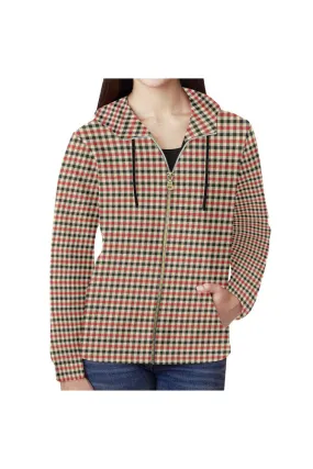 Plaid Full Zip Hoodie for Women