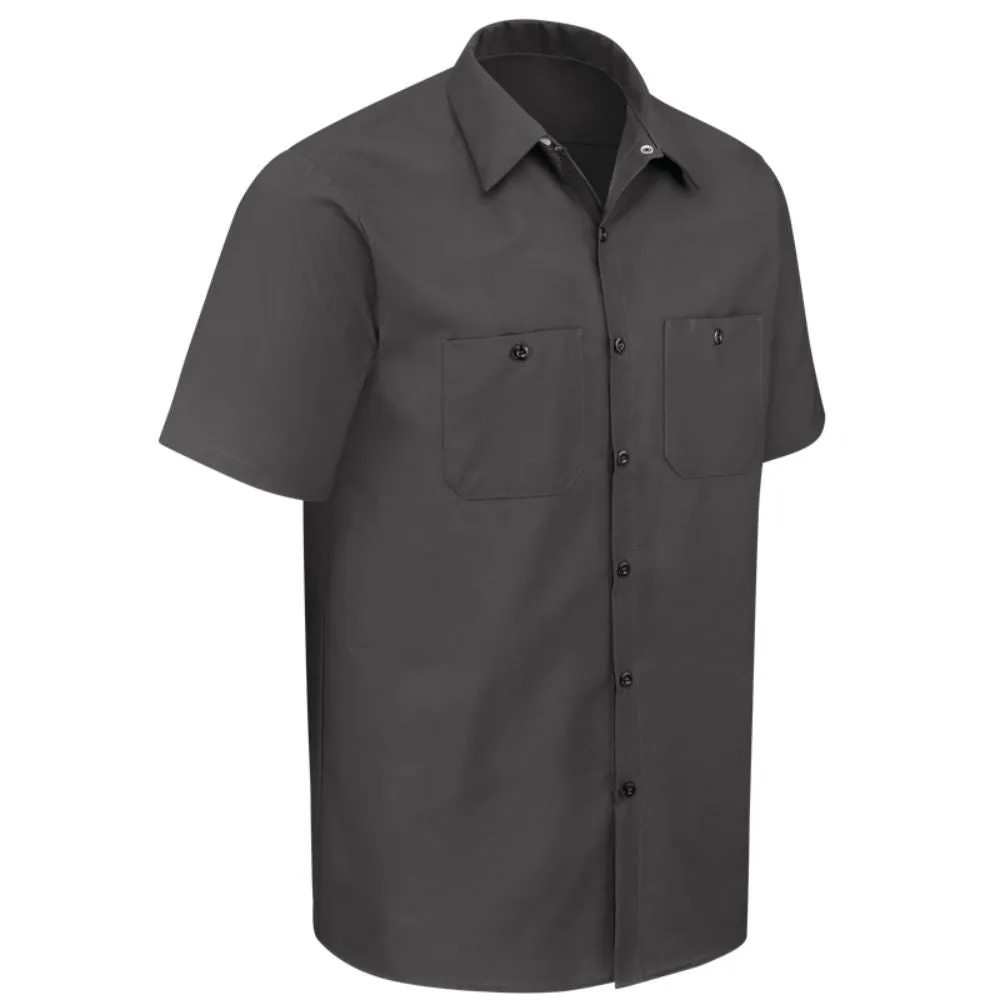 Red Kap Men's Short Sleeve Industrial Work Shirt - Charcoal