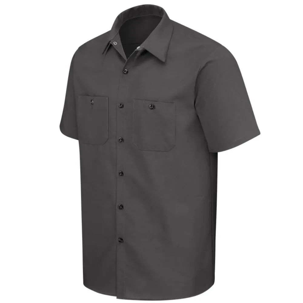 Red Kap Men's Short Sleeve Industrial Work Shirt - Charcoal